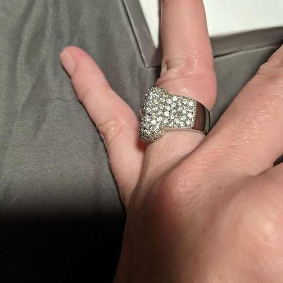 Sterling Silver CZ buckle ring - Picture 5 of 6